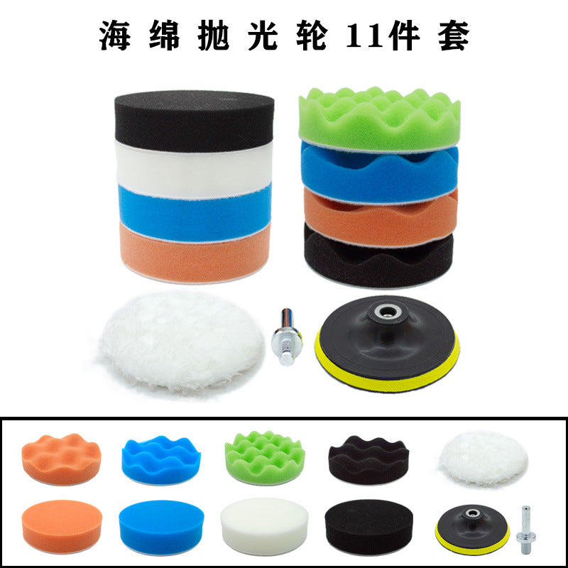 Car Polishing and Buffing Kit with Sponge Pads and Wool Wheel for Detailing