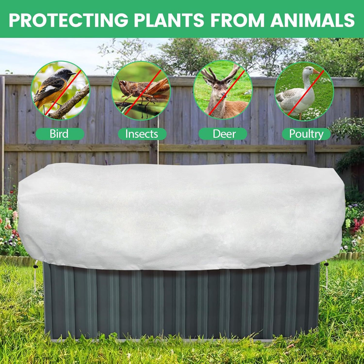 Plant Anti-freeze and Insect Net Cover for Flowers and Vegetables, Bird and Insect Barrier Netting