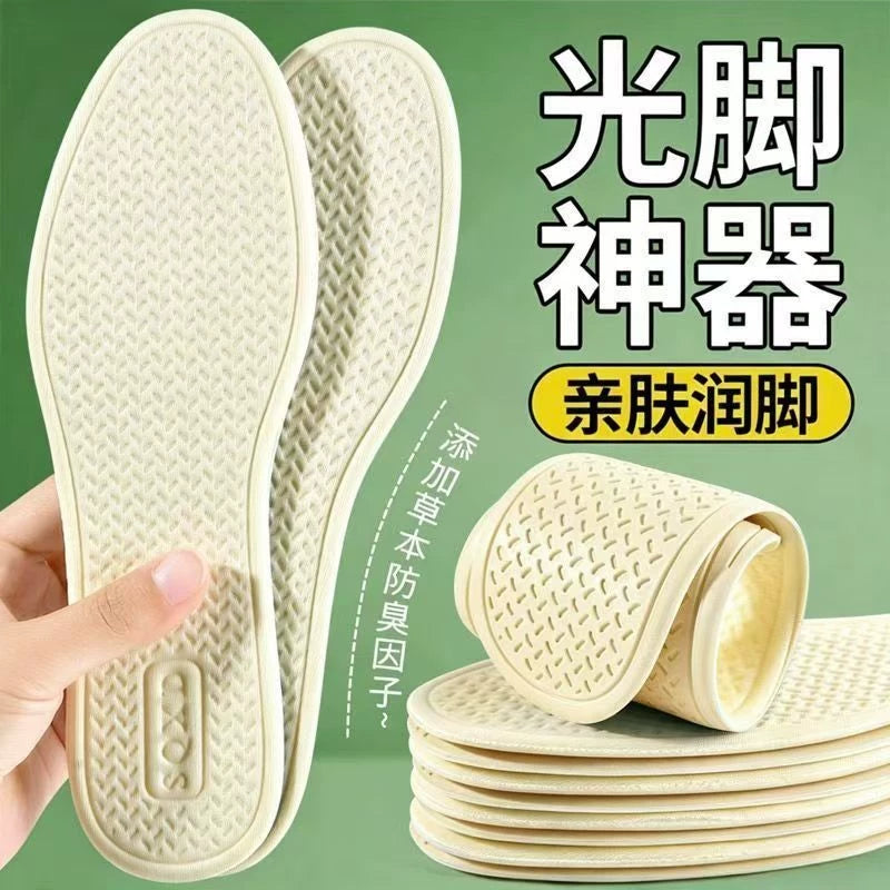 Summer Thin Latex Insoles for Women, Sweat-Absorbent, Odor-Resistant, Breathable, Non-Slip for Sandals and Flats