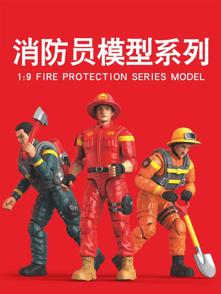 Star Glory Firefighter Action Figure 1:9 Scale Military Model with Movable Joints for Diorama Display