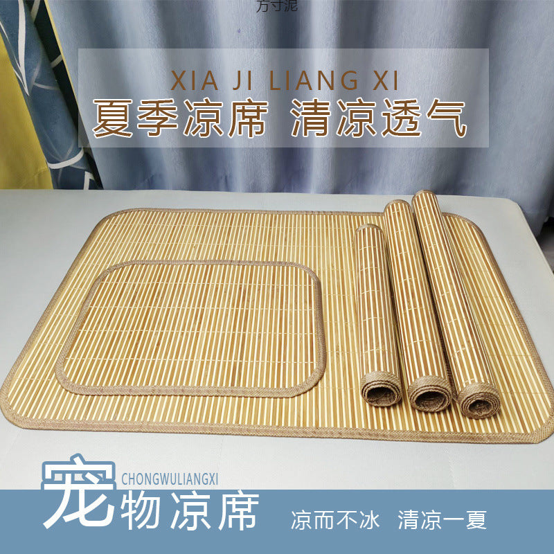 Pet Cooling Bamboo Mat for Dogs & Cats - Summer Breathable Ice Pad for Small, Medium, and Large Pets