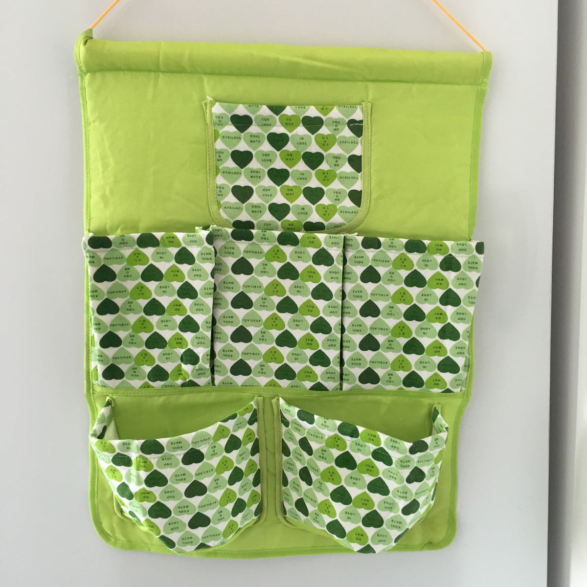 Cute Canvas Wall Hanging Storage Bag Organizer with Multiple Pockets for Home Decor