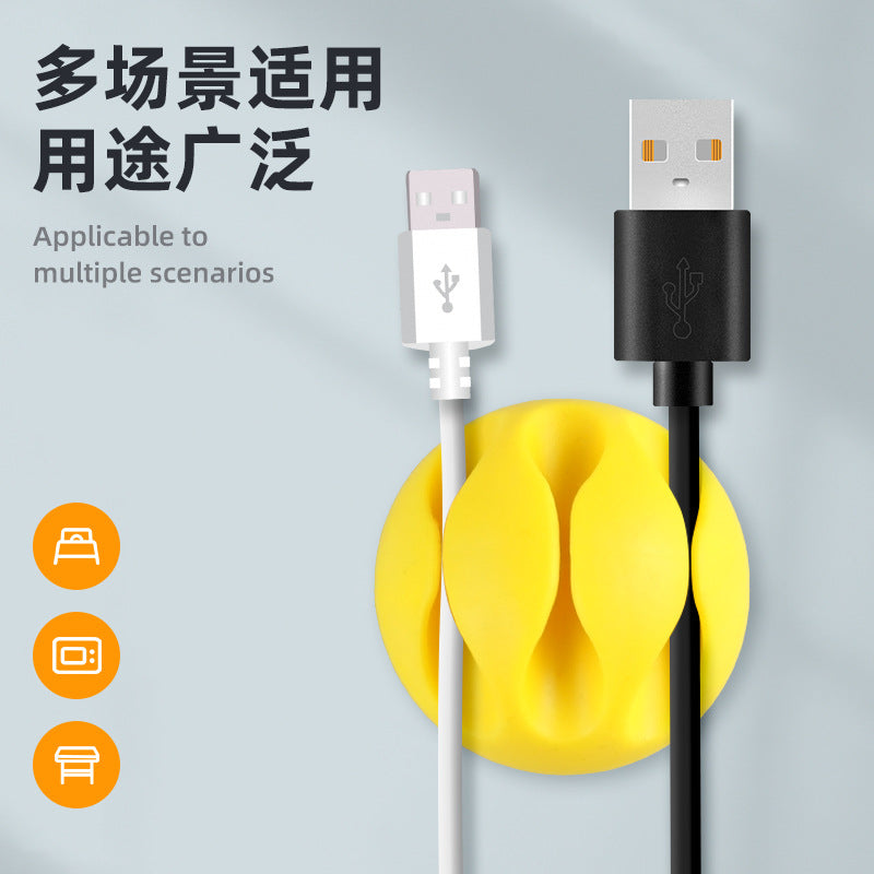 Self-Adhesive Cable Organizer Clips for Data and Charging Cables