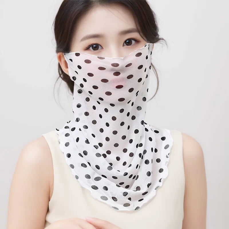 UV Protection Breathable Face Mask Scarf for Women - Full Face Neck Cover with Ear Loops