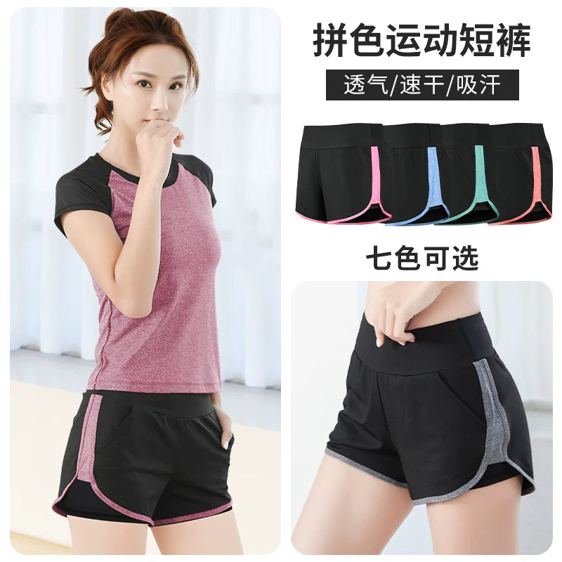 Women's 2-in-1 Anti-Exposure Plus Size Slimming Yoga Exercise Running Shorts Quick-Drying for Summer
