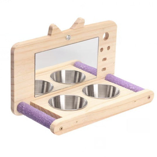 Parrot Cage Feeder Stand Play Toy Nail Trimming Food Box Bird Cage Accessories Feeder