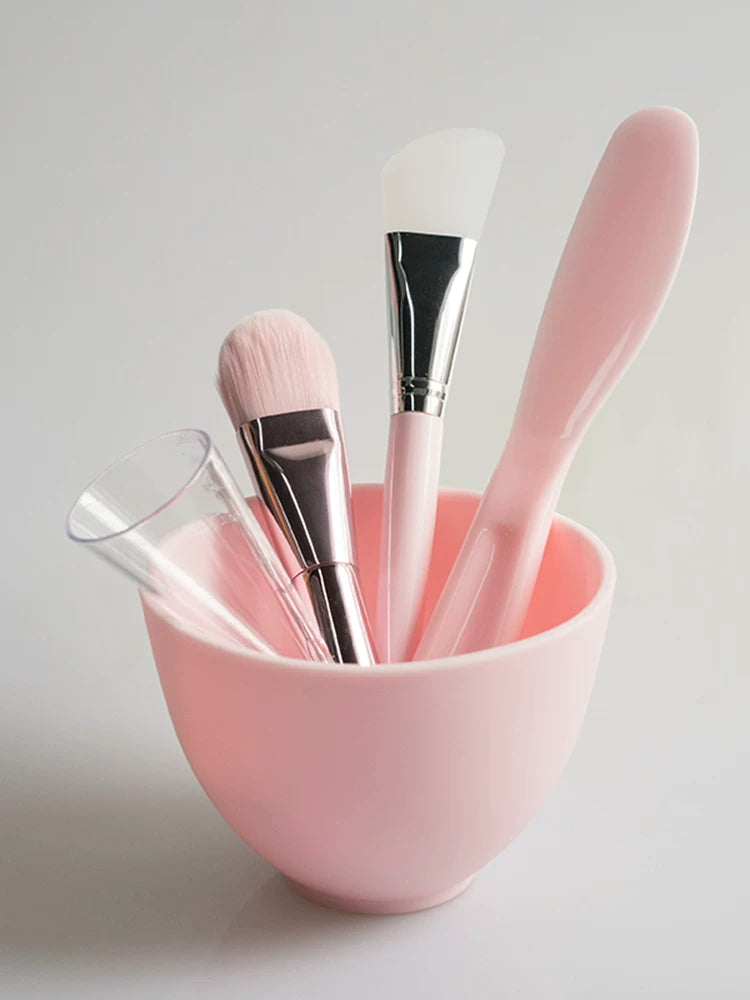 Silicone Facial Mask Mixing Bowl and Brush Set with Spoon for Skincare Application