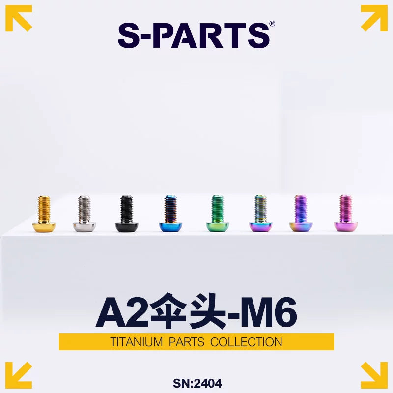 S-PARTS Titanium Alloy Umbrella Head Screws for Mountain and Road Bikes