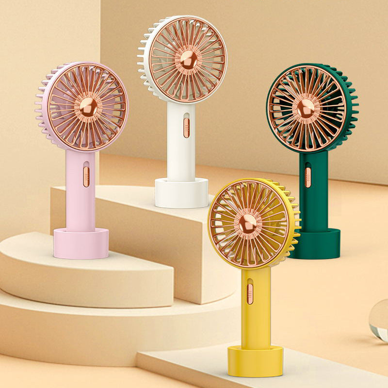 Portable USB Rechargeable Mini Handheld Fan with LED Light for Office Dorm Travel