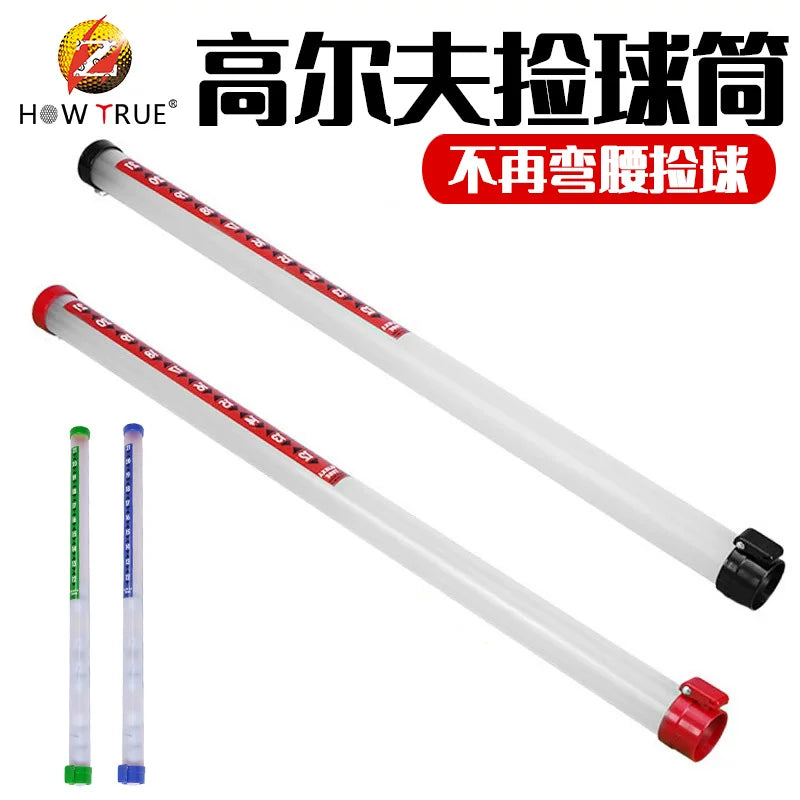 HOW TRUE Golf Ball Retriever Transparent Plastic Tube Lightweight Quick Pick-Up Tool