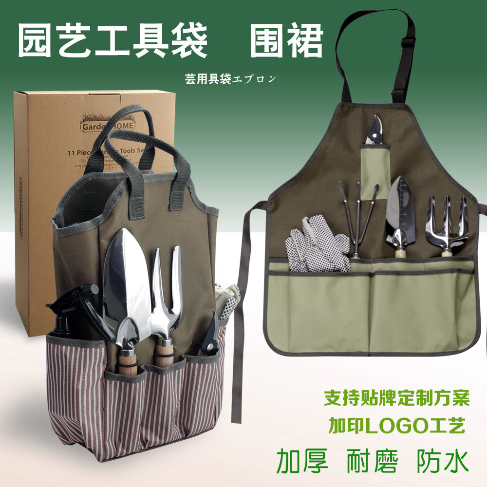 Multifunctional Oxford Cloth Garden Tool Bag Apron with Waterproof Lining