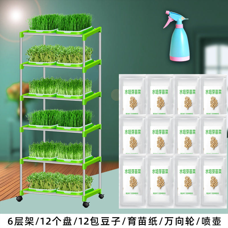 Hydroponic Seed Sprouting Tray Kit with Mesh Grids and Planting Pots for Home Use