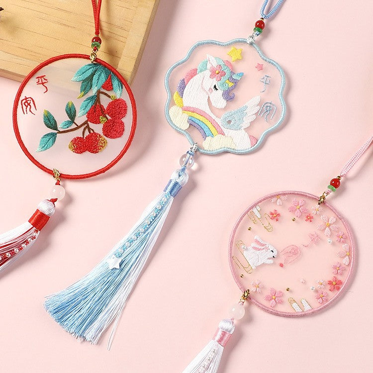 DIY Embroidered Peace Amulet Kit with Hoop and Video Tutorial