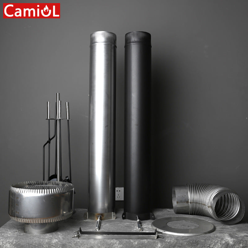 Fireplace Wood Stove Flue Pipe - 304 Stainless Steel Chimney Liner for Wood Burning Stoves