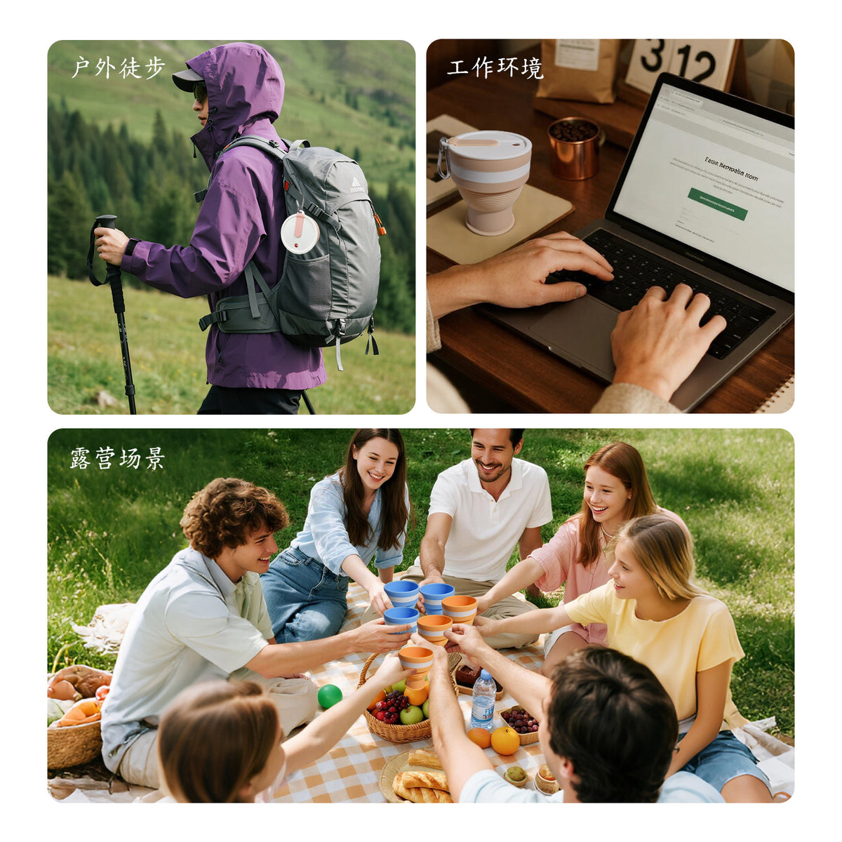 Collapsible Silicone Travel Cup - Portable & Foldable for Outdoor, Camping, Hiking, and Travel
