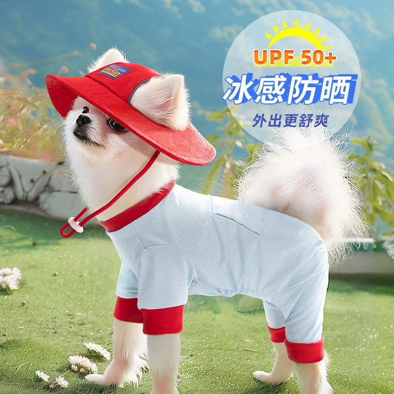 Pet Cooling Vest for Small Dogs, Thin Ice-Feel Sun Protection Breathable Four-Legged Summer Apparel for Teddy, Bichon, Pomeranian