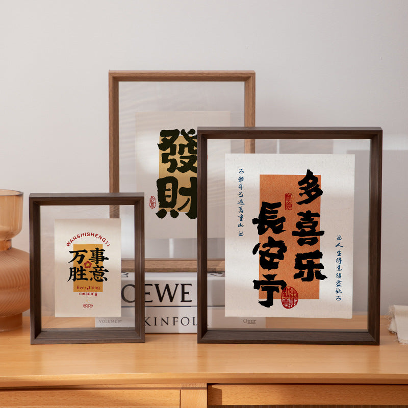 Double-Sided Transparent Acrylic Photo Frame for A4 Calligraphy and Pictures