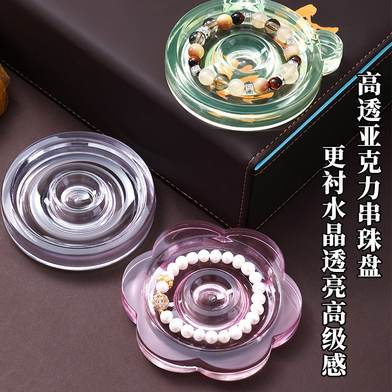 Acrylic Bead Design Tray for DIY Jewelry Making, Transparent Beading Organizer for Bracelets and Necklaces
