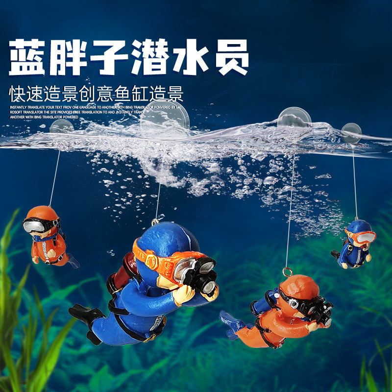 Floating Witch & Animal Aquarium Ornaments with Suction Cup