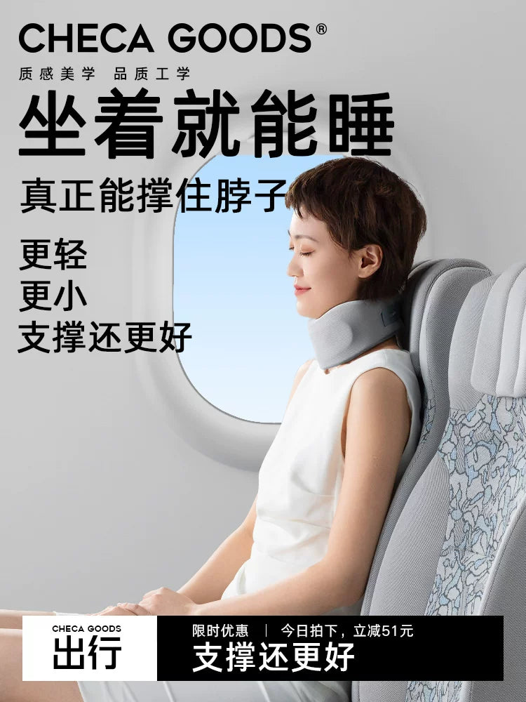 Memory Foam U-Shaped Travel Neck Pillow for Airplane Car Office with Neck Support