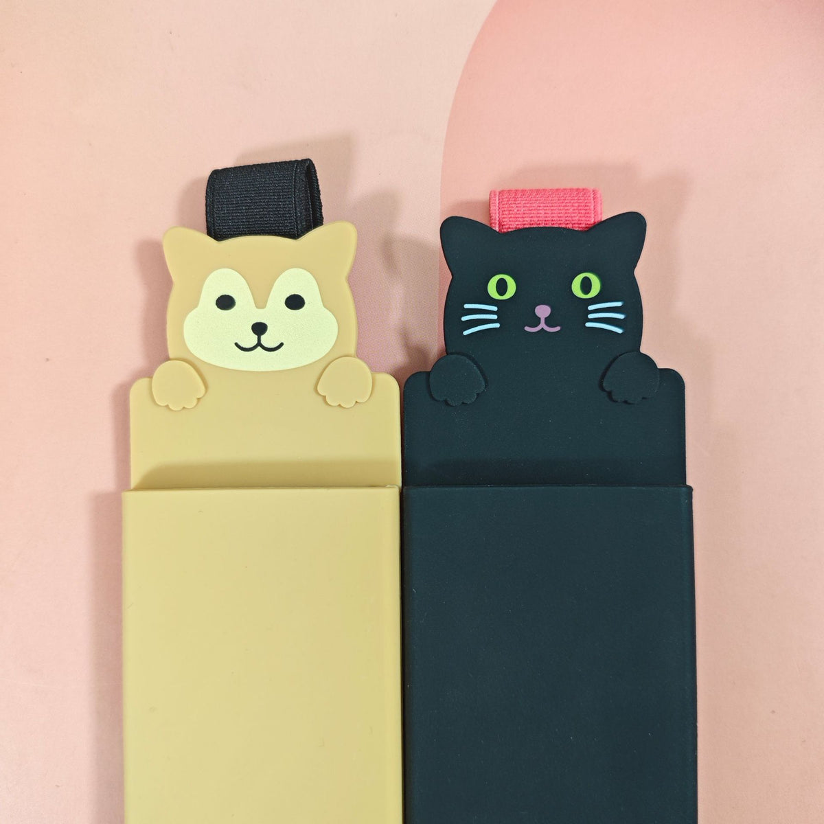 Cartoon Silicone Pencil Case with Bookmark for Students, Portable Storage Pouch