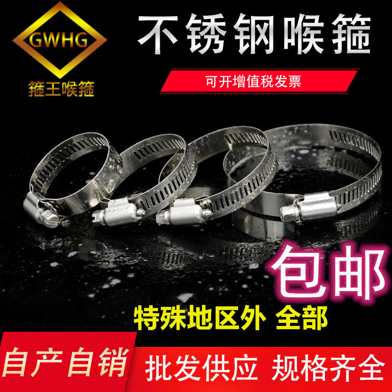 304 Stainless Steel American Style Hose Clamp for Security Monitoring and Gas Pipes