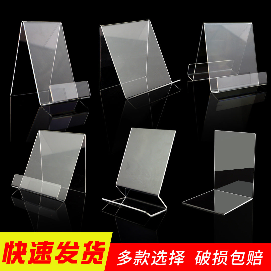 Acrylic Transparent L-Shaped Bookends Desktop Book Organizer for Library Bookstore