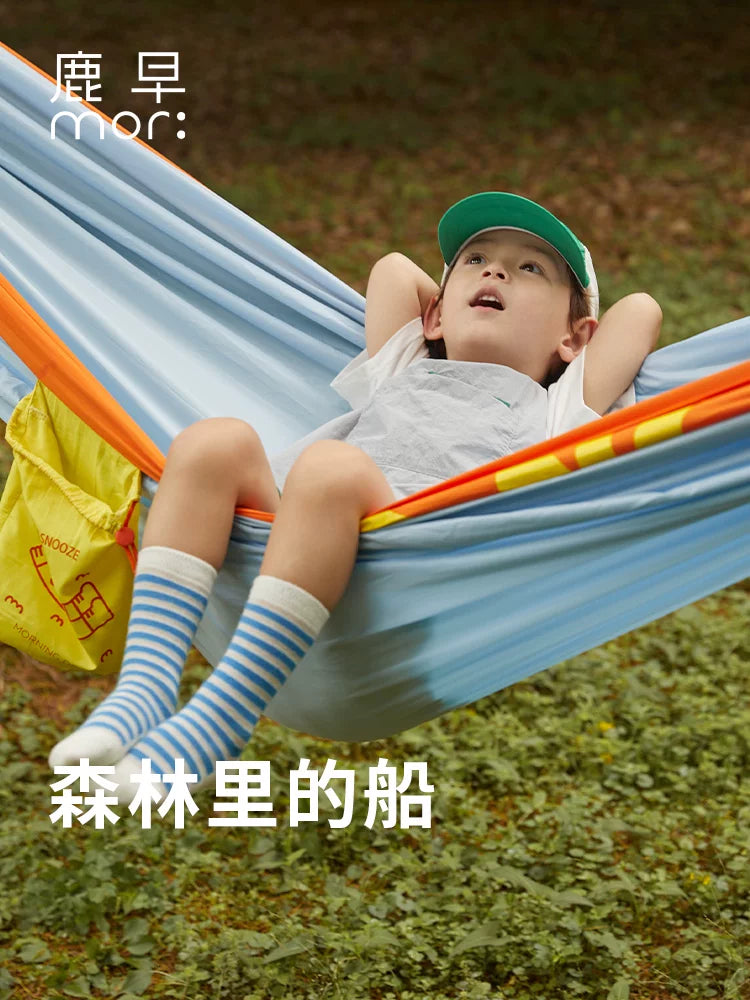 Luzhao Outdoor Anti-Roll Double Hammock with Stand for Family Camping & Picnic
