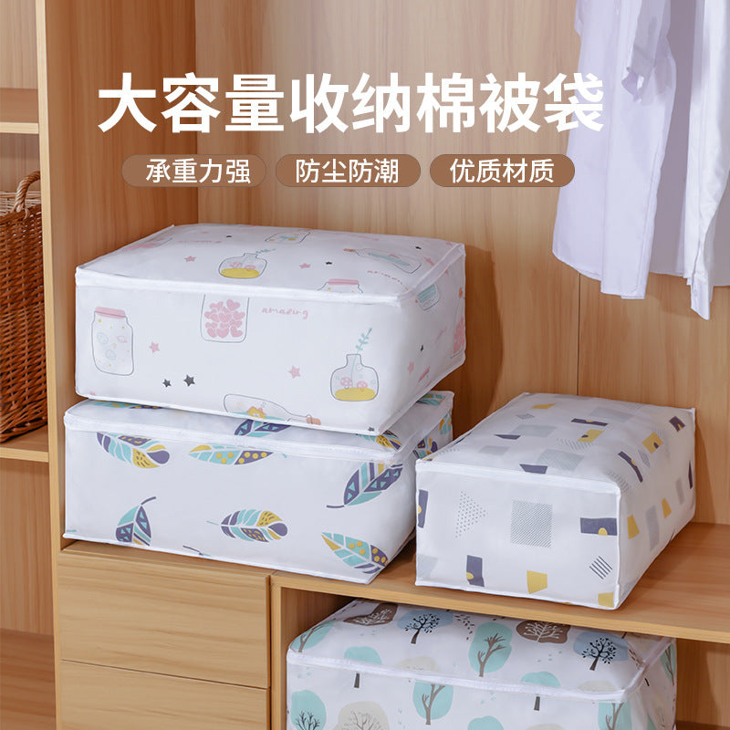 Large Capacity PEVA Quilt Storage Bag for Home Travel Dormitory Moving Clothes Organizer