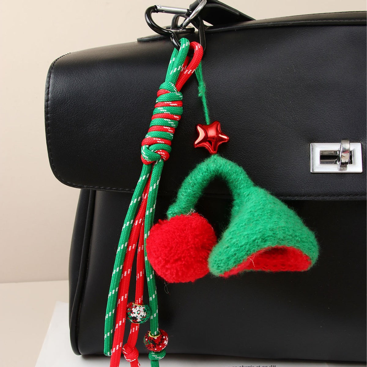 Christmas Knitted Mini Hat Heart Tree Bag Charm Keychain