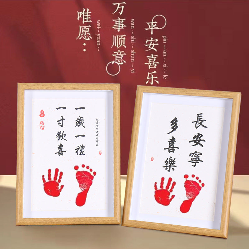 Baby Handprint Footprint Photo Frame Kit with Clay for Newborns and First Year Keepsake