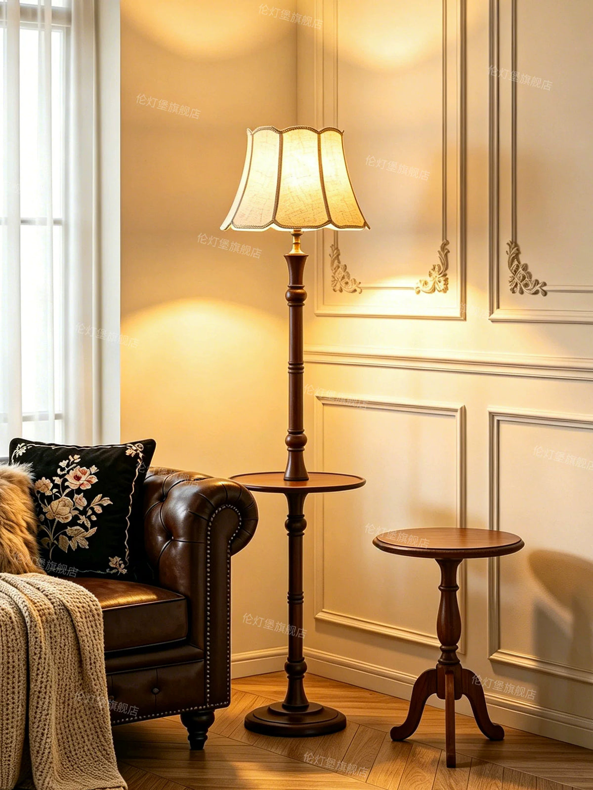 2026 New Ash Wood Floor Lamp with Vintage Style for Living Room Sofa Side, Retro Bedroom Shelf, and Ambient Table Lamp