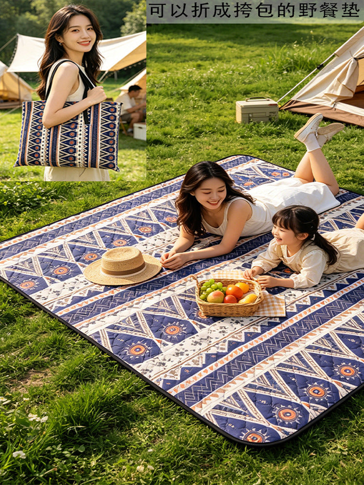 Portable Outdoor Picnic Blanket Mat, Machine Washable, Waterproof & Moisture-proof for Camping, Beach, and Travel