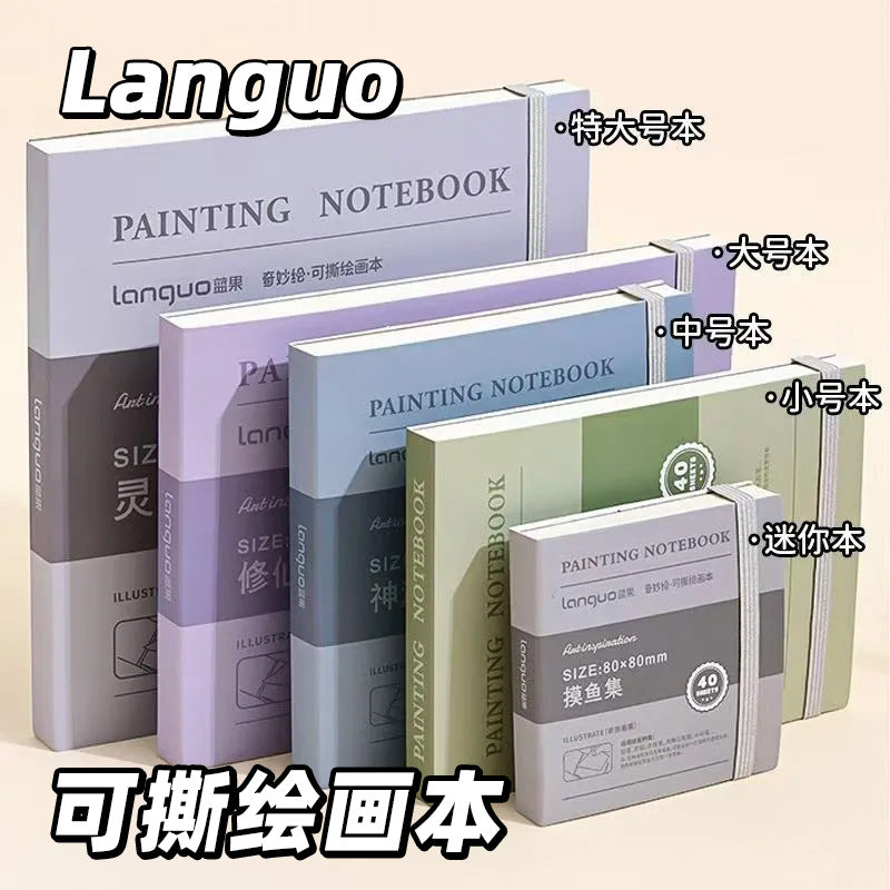 Portable Tear-Off Sketchbook for Watercolor and Drawing, Thickened Mini Art Pad for Students