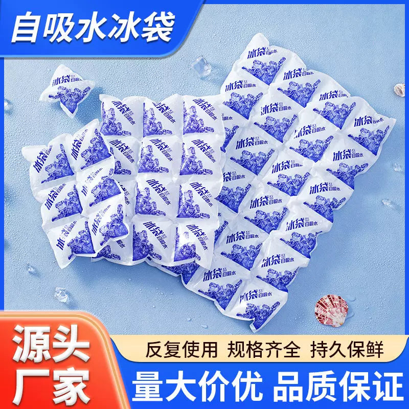 Reusable Self-Absorbing Ice Pack for Seafood, Sashimi, Cake, and Food Delivery - Cold Storage and Preservation
