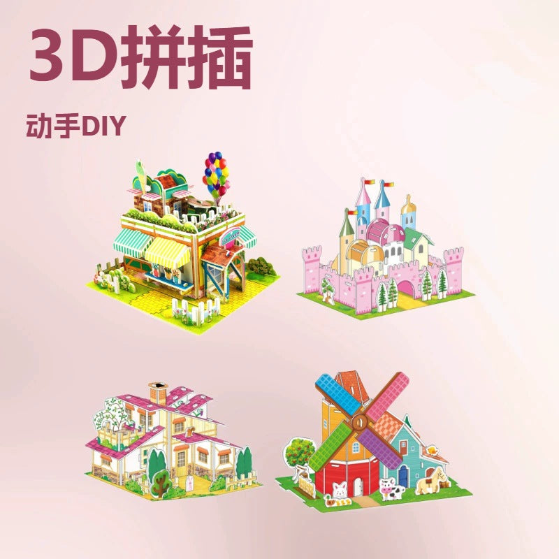 3D Puzzle DIY Miniature House Model Kit for Kids