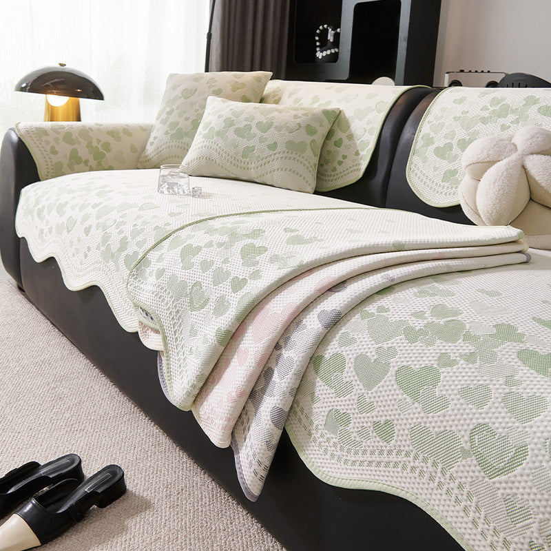 2026 New Summer Ice Silk Cool Irregular Sofa Cushion Fresh Simple Seat Cover Non-slip Sofa Towel