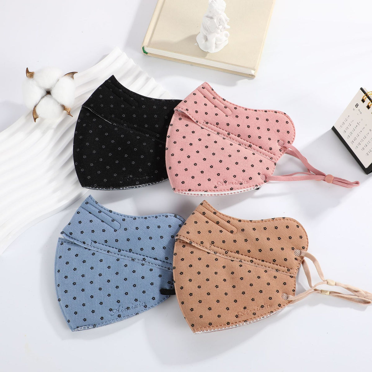 Floral Print Reusable Face Mask with Ear Loops, Breathable and Washable