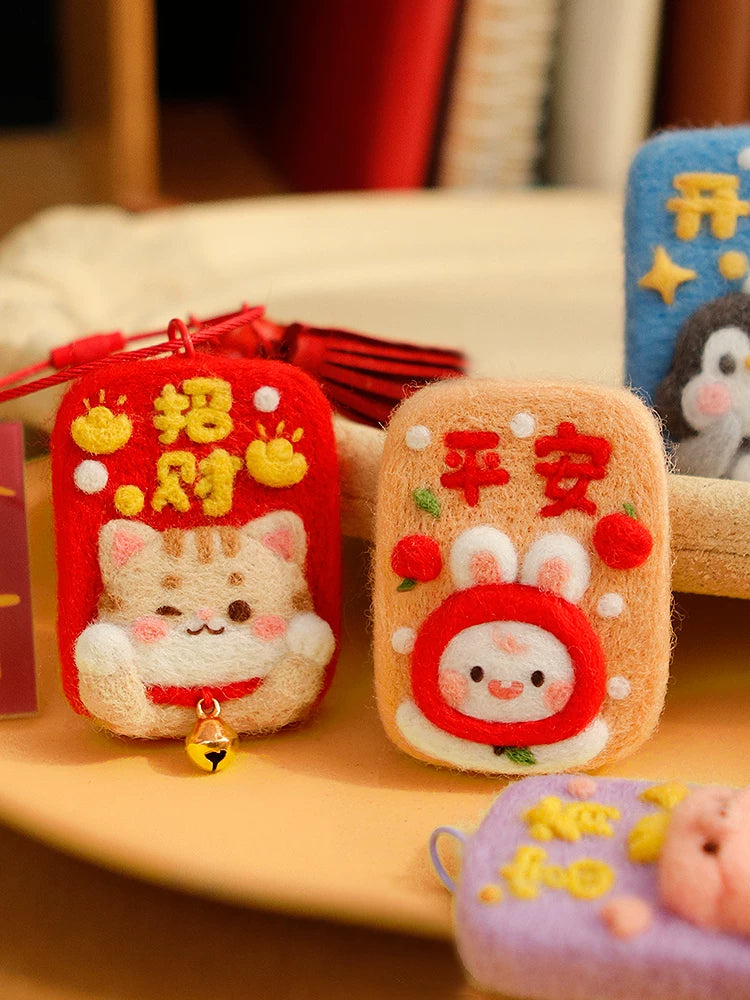 Wool Felt Punch DIY Kit for Cartoon Keychain Charms and Amulets