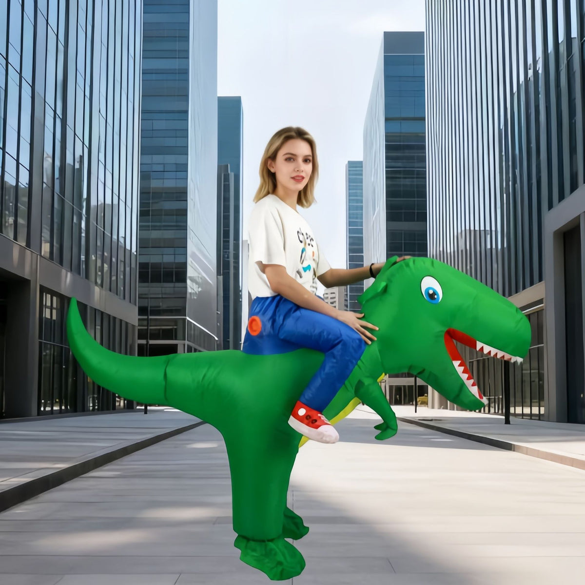 Inflatable Dinosaur Costume for Kids & Adults - Funny Halloween & Performance Outfit