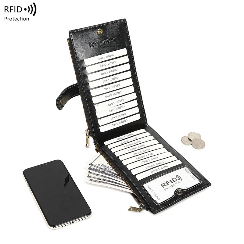RFID Blocking Bifold Wallet for Women with Zipper Pocket