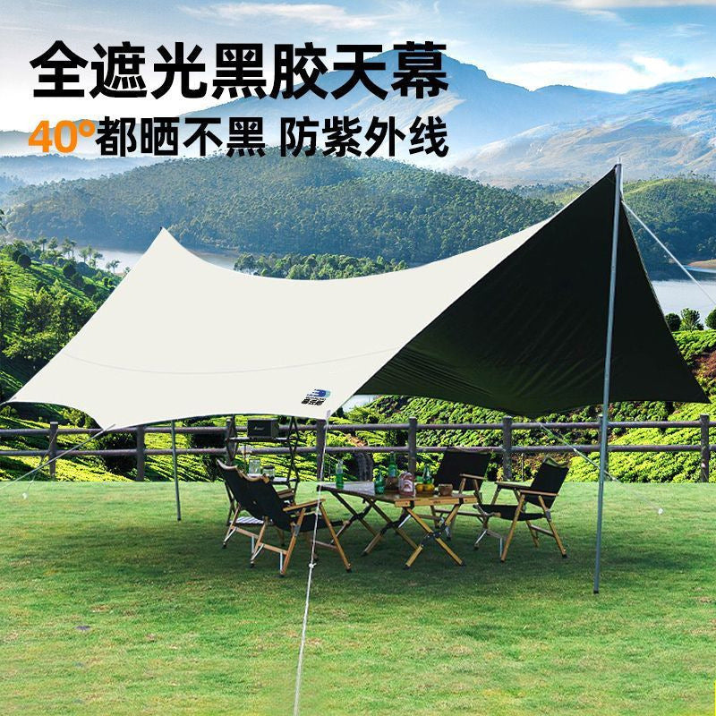 Outdoor Butterfly Octagonal Tarp Tent Sunshade Rainproof Camping Gear with Blackout Coating