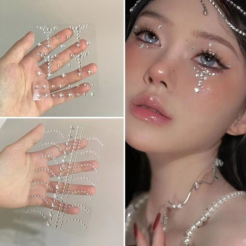 Face Gems Self-Adhesive Rhinestone Stickers for Festivals and Stage Makeup