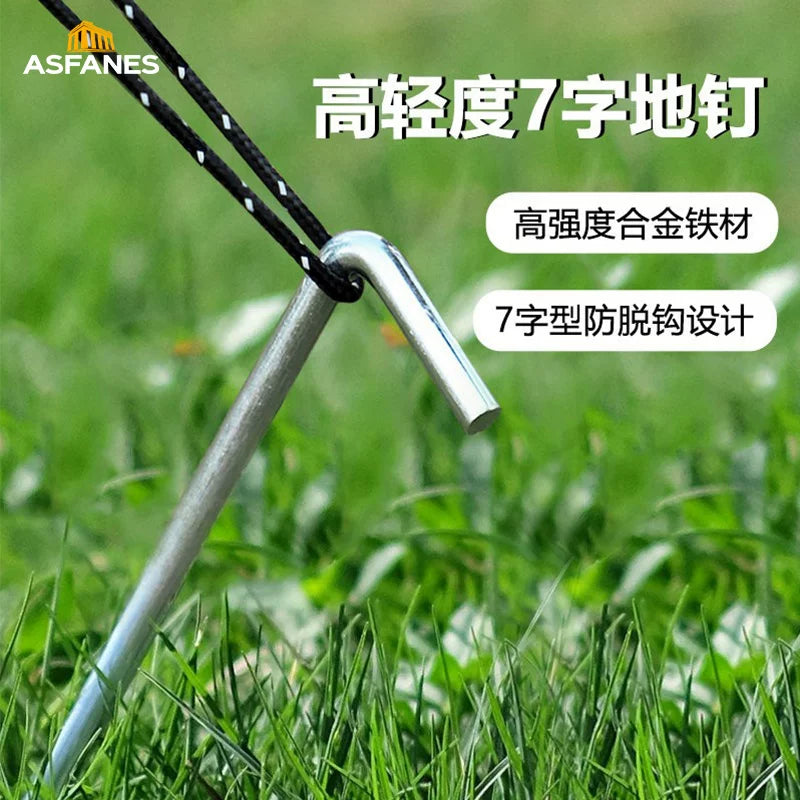 Alphaen 7-Shape Tent Pegs for Outdoor Camping Windproof Securing Stakes
