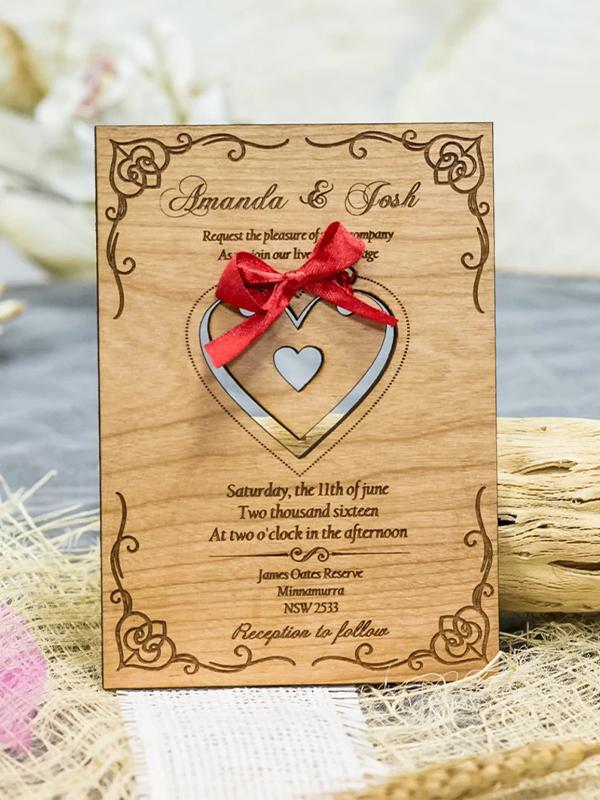 Wedding Arch Wooden Forest Style Invitation Cards for Weddings, Birthdays, and Class Reunions