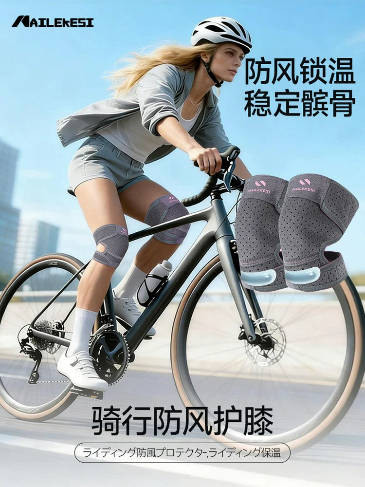 Cycling Knee Pads for Warmth and Protection - Adjustable, Breathable, Anti-Slip
