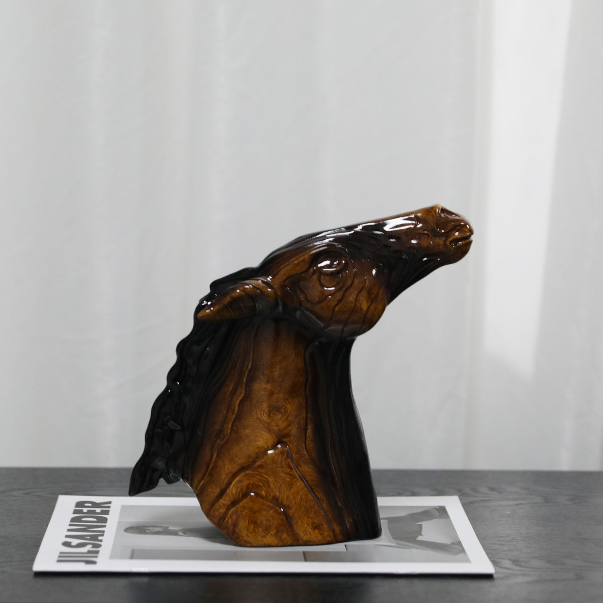 Vintage Resin Horse Head Sculpture Creative Ornament for Hotel Study Decor