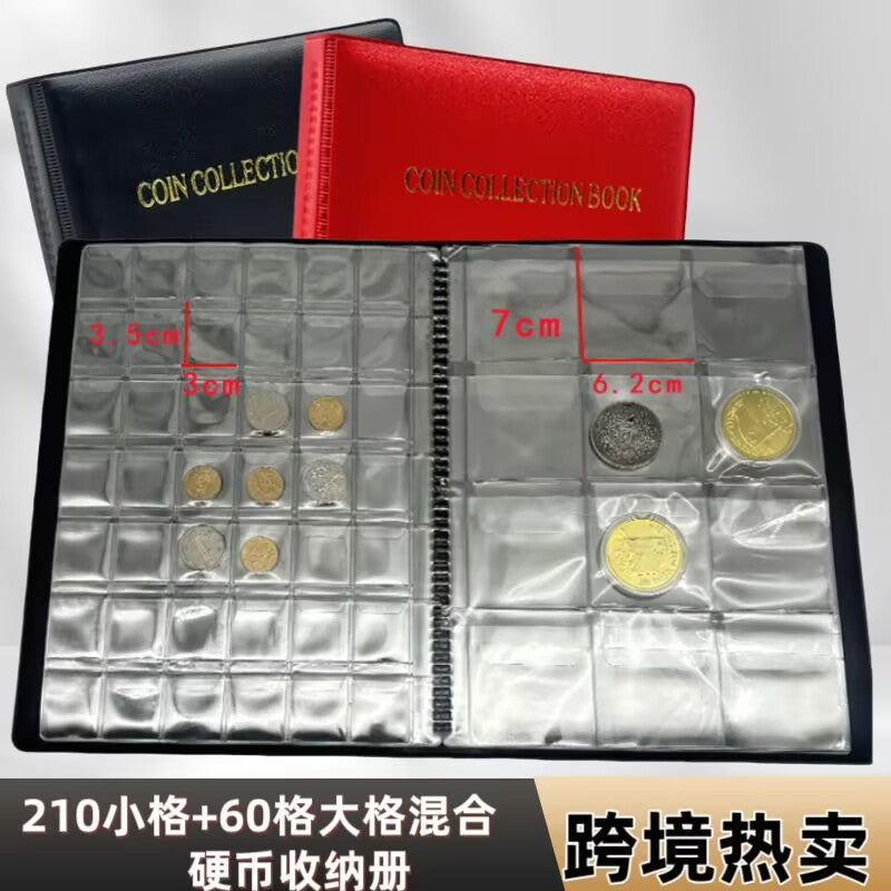 Coin Collection Album with Mixed Pockets for 270 Coins