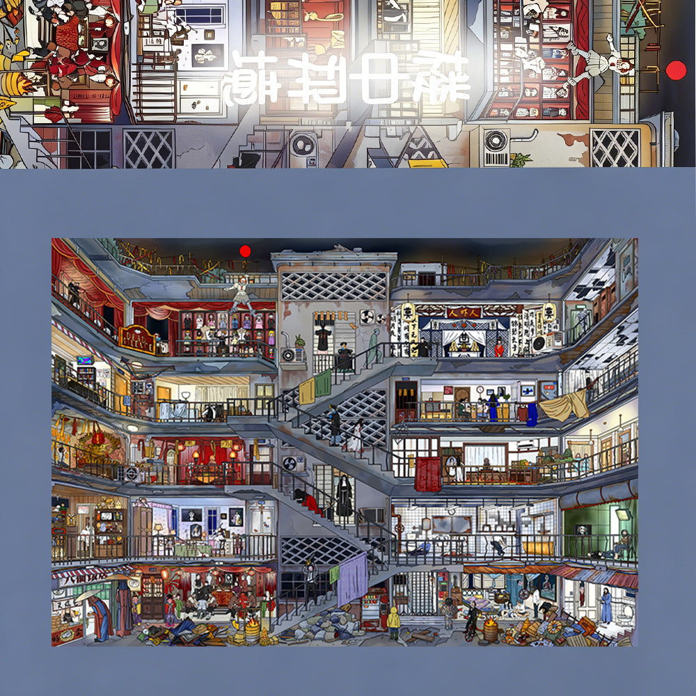 3D Illusion Cityscape Diorama Sticker for Stress Relief and Decoration