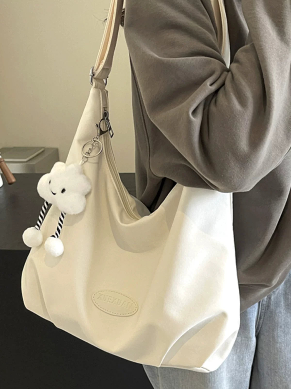 Women's Large Capacity Crossbody Tote Bag with Cloud Charm, New 2025 Collection